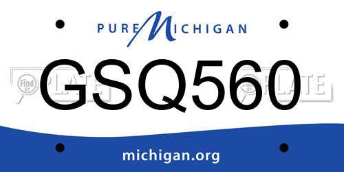 GSQ560 Michigan License Plate