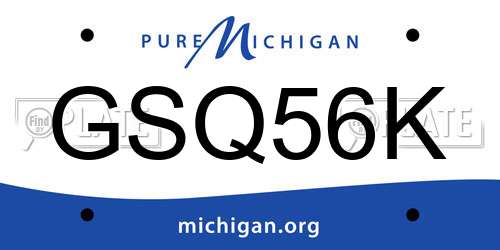 GSQ56K Michigan License Plate