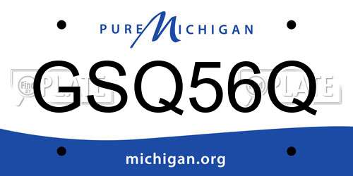 GSQ56Q Michigan License Plate