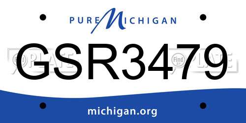 GSR3479 Michigan License Plate