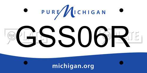 GSS06R Michigan License Plate