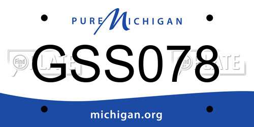 GSS078 Michigan License Plate