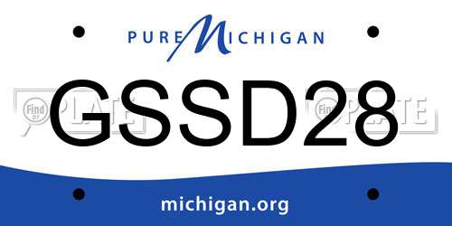 GSSD28 Michigan License Plate