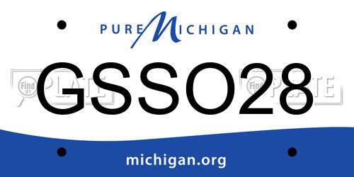 GSSO28 Michigan License Plate