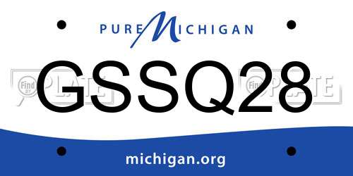 GSSQ28 Michigan License Plate