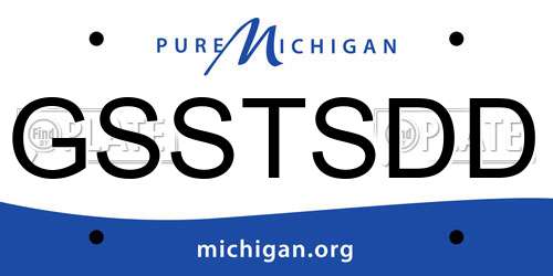 GSSTSDD Michigan License Plate