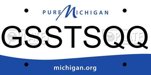 GSSTSQQ Michigan License Plate
