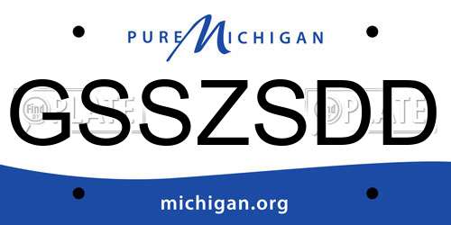 GSSZSDD Michigan License Plate
