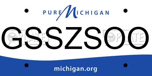 GSSZSOO Michigan License Plate