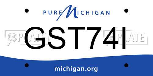 GST74I Michigan License Plate