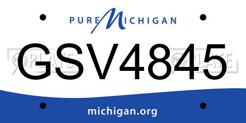 GSV4845 Michigan License Plate