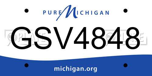 GSV4848 Michigan License Plate