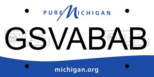 GSVABAB Michigan License Plate