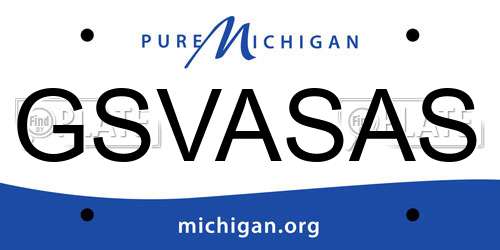 GSVASAS Michigan License Plate