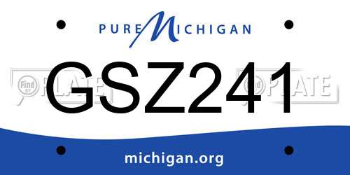 GSZ241 Michigan License Plate