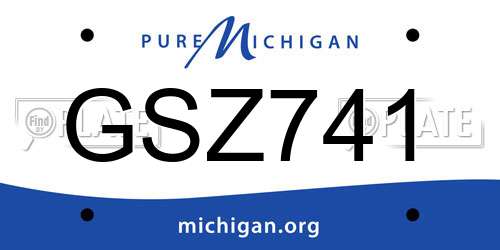 GSZ741 Michigan License Plate