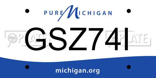 GSZ74I Michigan License Plate