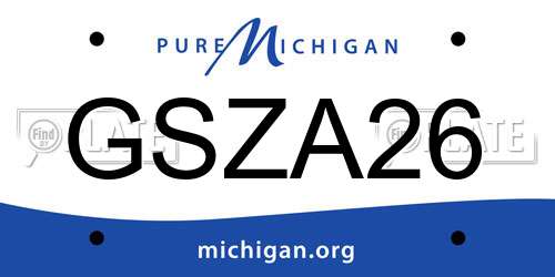 GSZA26 Michigan License Plate