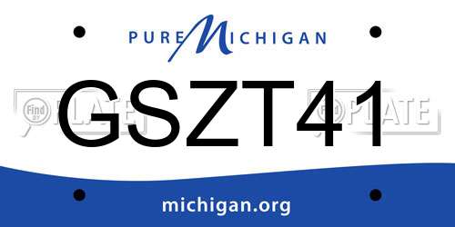 GSZT41 Michigan License Plate