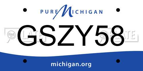 GSZY58 Michigan License Plate