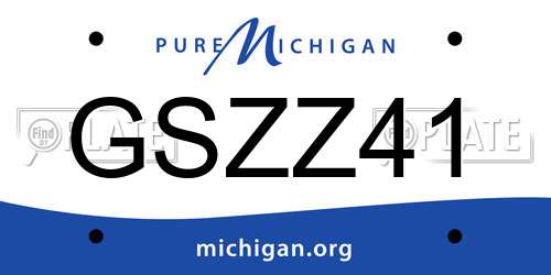 GSZZ41 Michigan License Plate