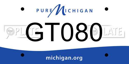 GT080 Michigan License Plate