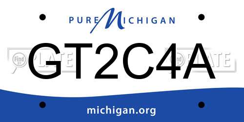 GT2C4A Michigan License Plate