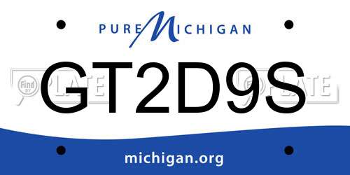 GT2D9S Michigan License Plate