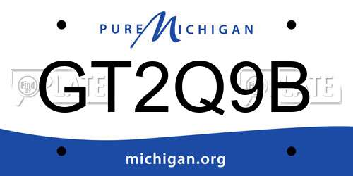 GT2Q9B Michigan License Plate