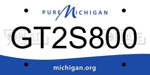 GT2S800 Michigan License Plate