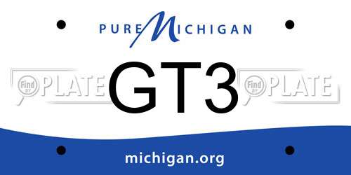 GT3 Michigan License Plate