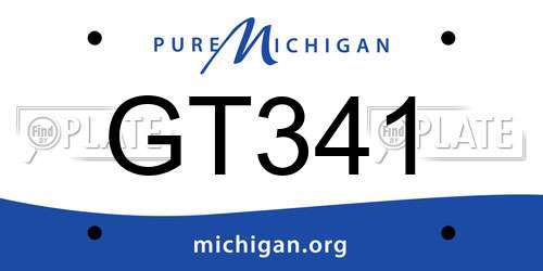 GT341 Michigan License Plate