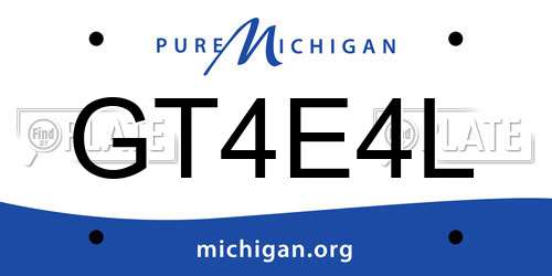 GT4E4L Michigan License Plate