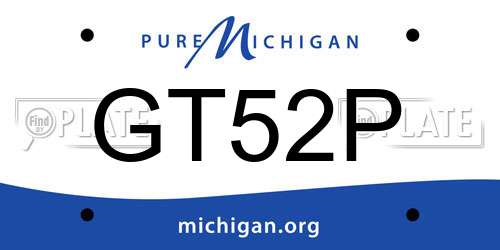 GT52P Michigan License Plate
