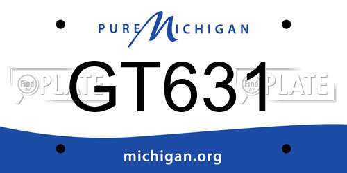 GT631 Michigan License Plate