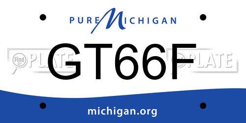 GT66F Michigan License Plate