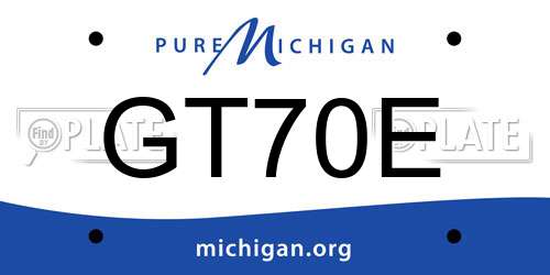 GT70E Michigan License Plate