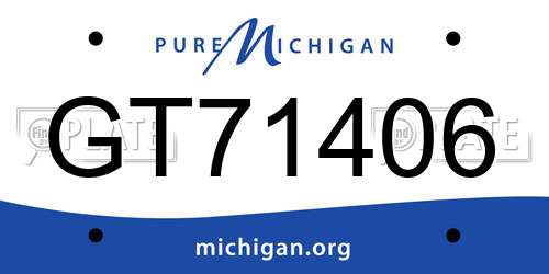 GT71406 Michigan License Plate