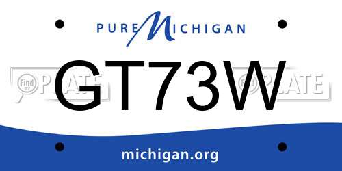 GT73W Michigan License Plate