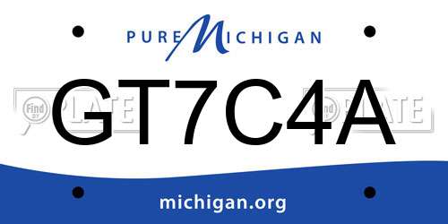 GT7C4A Michigan License Plate