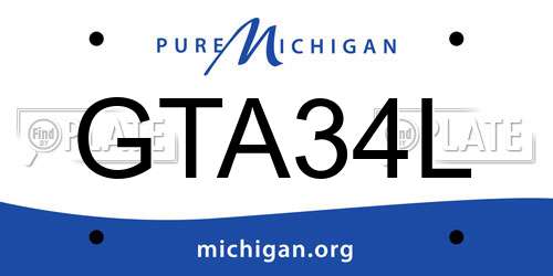 GTA34L Michigan License Plate