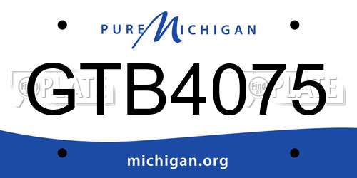 GTB4075 Michigan License Plate