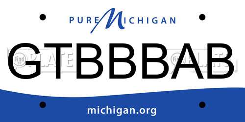 GTBBBAB Michigan License Plate