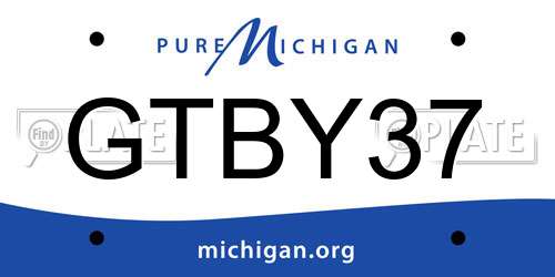 GTBY37 Michigan License Plate