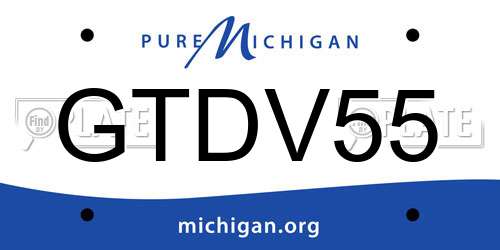 GTDV55 Michigan License Plate
