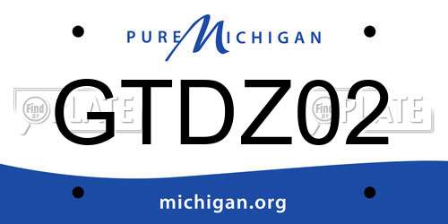 GTDZ02 Michigan License Plate