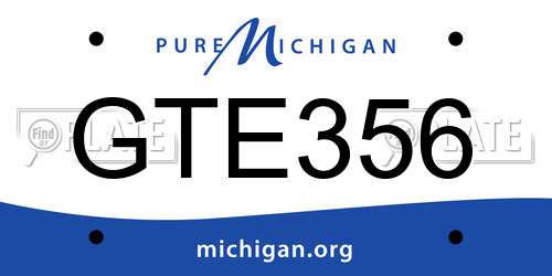 GTE356 Michigan License Plate