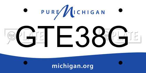 GTE38G Michigan License Plate