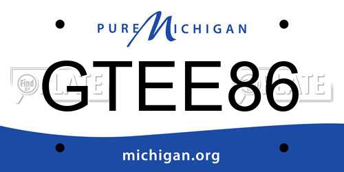 GTEE86 Michigan License Plate