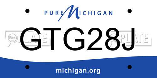 GTG28J Michigan License Plate
